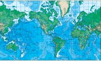 Physical mercator map