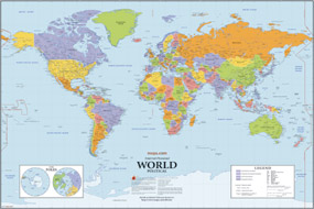 World deluxe political map