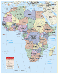 Universal Africa wall map 