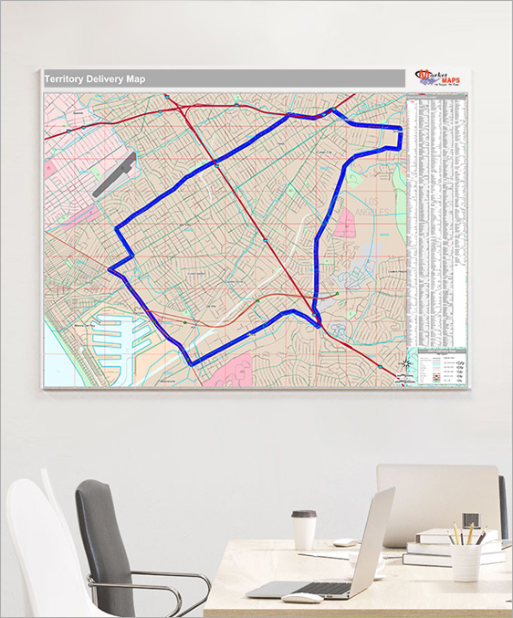 Territory Delivery Wall Map