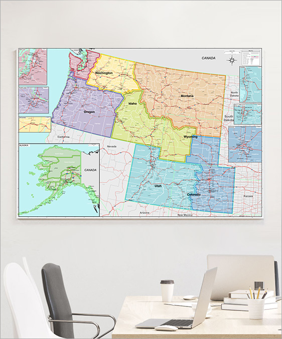 Regional Territory Wall Map