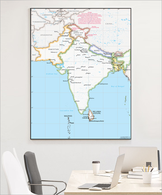 South Asia Wall Map