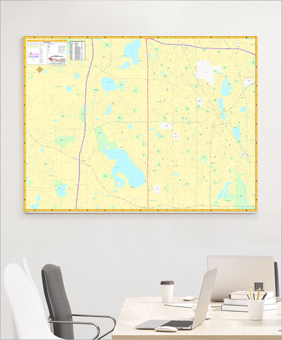 Neighborhood Street Detail Wall Map