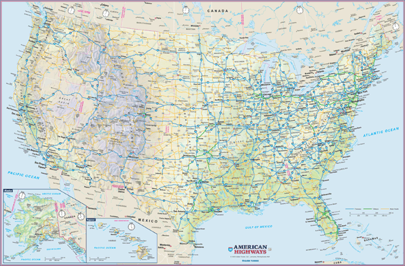 Interstate USA Wall Map