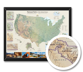 National Parks of the United States Wall Map