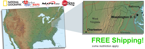 World's largest selection of Relief USA Wall Maps