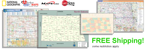 World's largest selection of North Dakota Wall Maps
