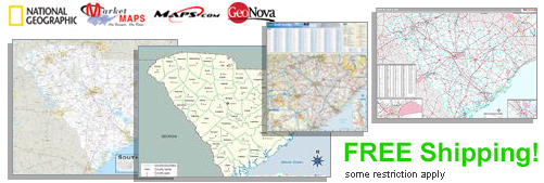 World's largest selection of South Carolina Wall Maps