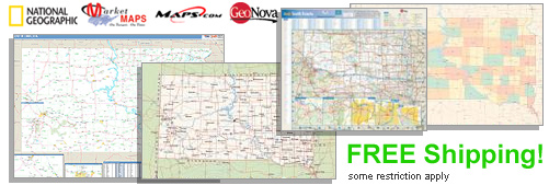 World's largest selection of South Dakota Wall Maps