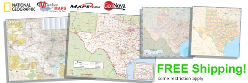 World's largest selection of Texas Wall Maps