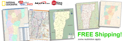World's largest selection of Vermont Wall Maps