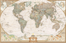 World Political Wall Map (antique tones)