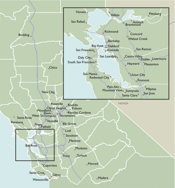 National Map by State City Wall Maps of California