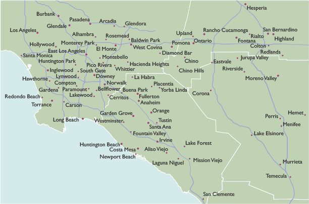 City Wall Maps of California