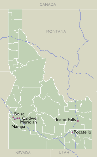 City Wall Maps of Idaho