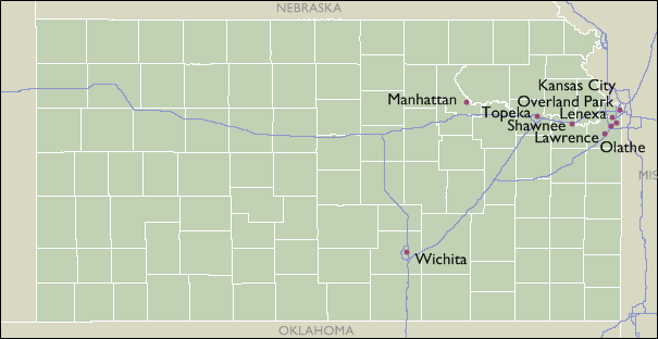 City Wall Maps of Kansas