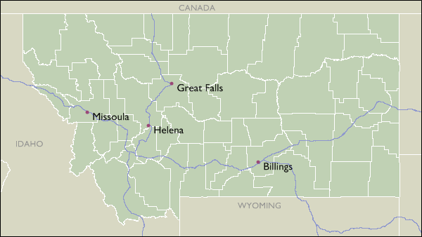 City Wall Maps of Montana