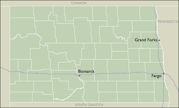 City Wall Maps of North Dakota