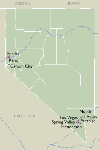 City Wall Maps of Nevada