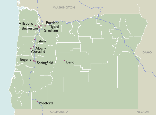 City Wall Maps of Oregon