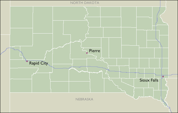 City Wall Maps of South Dakota