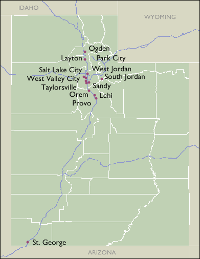 City Wall Maps of Utah