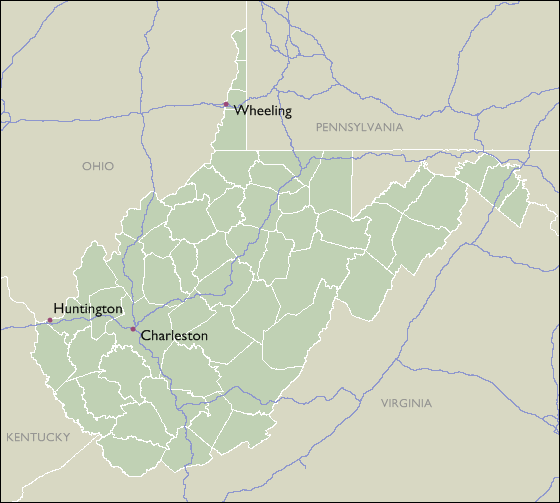 City Wall Maps of West Virginia