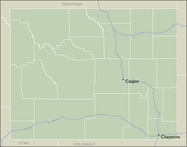 City Wall Maps of Wyoming