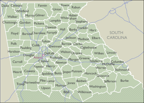 County Wall Maps of Georgia