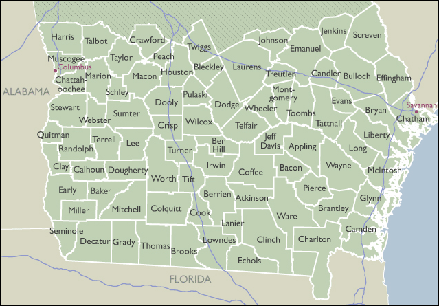County Wall Maps of Georgia
