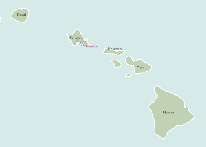 County Wall Maps of Hawaii