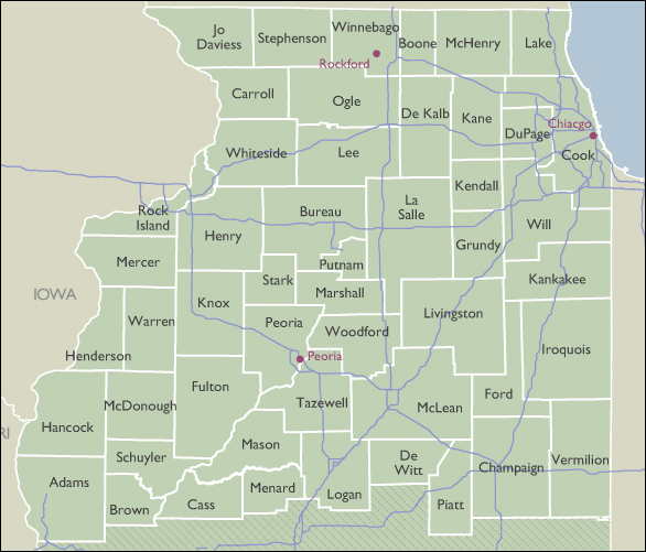 County Wall Maps of Illinois