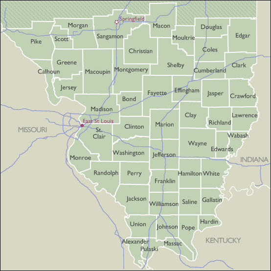 County Wall Maps of Illinois