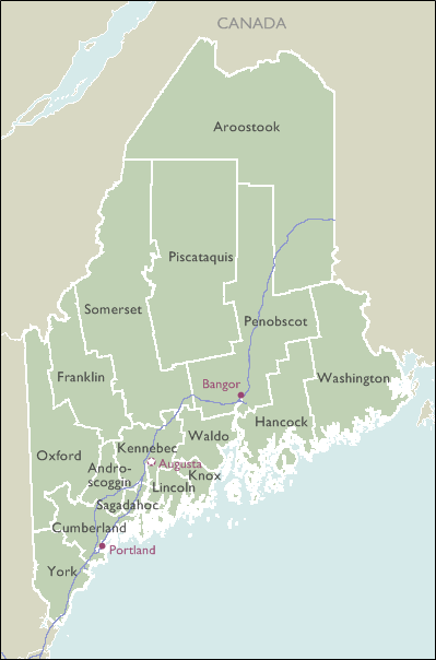 County Wall Maps of Maine
