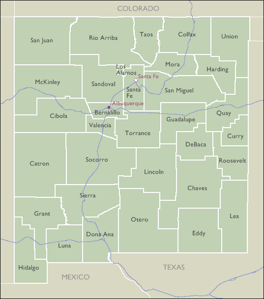 County Wall Maps of New Mexico