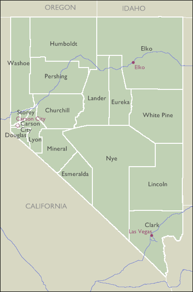County Wall Maps of Nevada