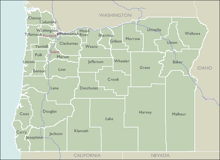 County Wall Maps of Oregon
