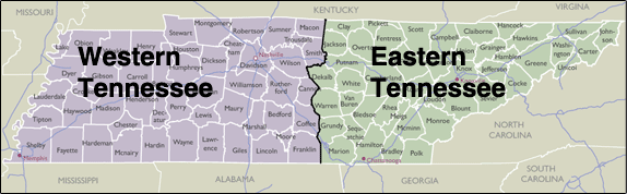 County Wall Maps of Tennessee