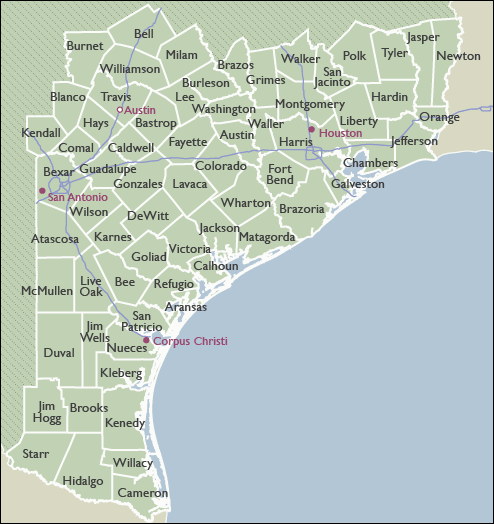County Wall Maps of Texas