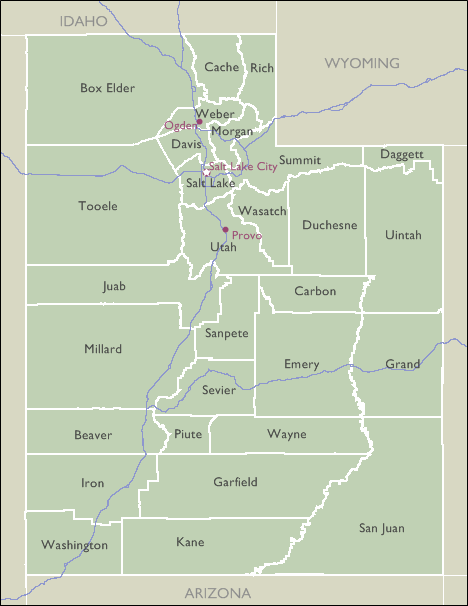 County Wall Maps of Utah