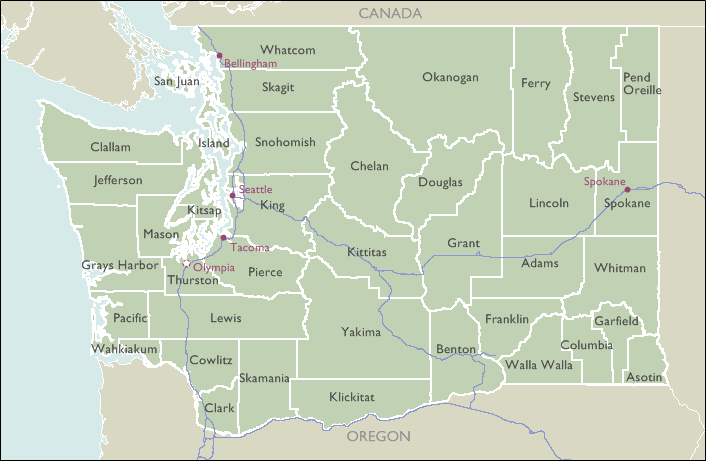 County Wall Maps of Washington