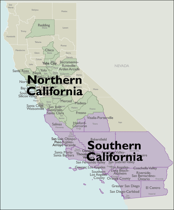 Metro Area Wall Maps of California