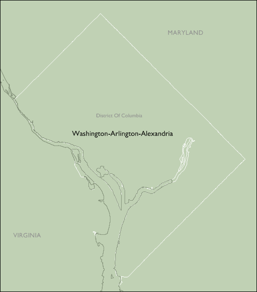 Metro Area Wall Maps of District Of Columbia