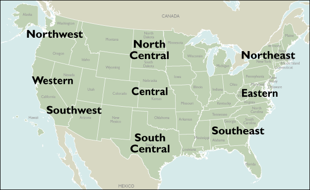US Regional Wall Maps