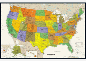 Contemporary USA Wall Map