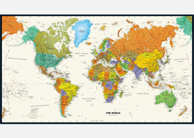 Contemporary World Wall Map