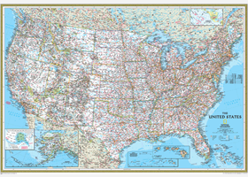 US Political Wall Map