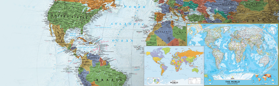 Get World wall maps.