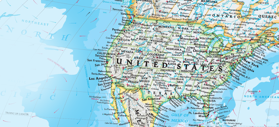 Classic and Traditional interior decor wall maps.
