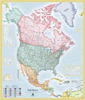 North America Political Wall Map